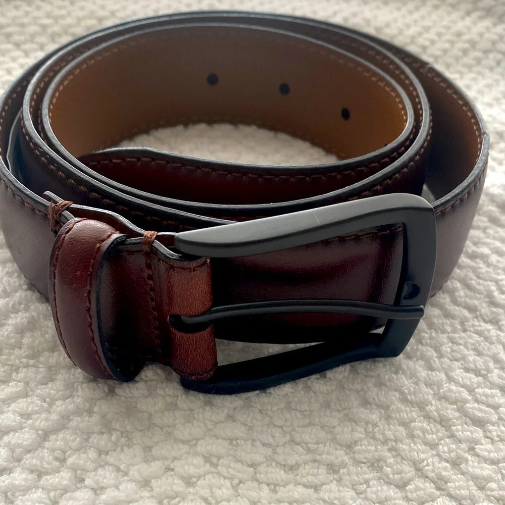 JoS. A. Bank Genuine Brown Leather Belt Size 36/90